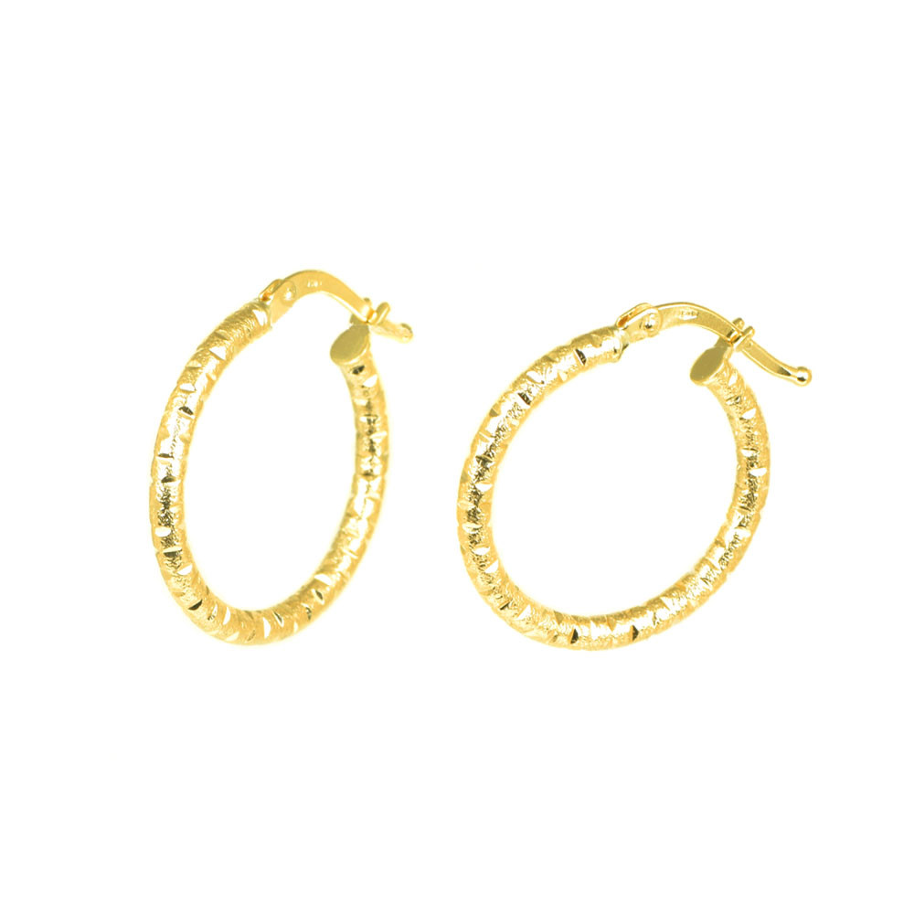 Pendientes oro amarillo 18 kts aro rizados