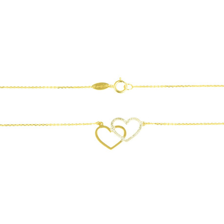 Gargantilla oro amarillo 18kts círculos y corazones