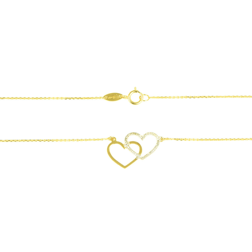 Gargantilla oro amarillo 18kts círculos y corazones