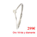 ANILLO ORO BLANCO 18 KTS CON DIAMANTE