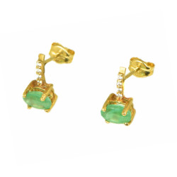 Pendientes oro 18 kts esmeraldas