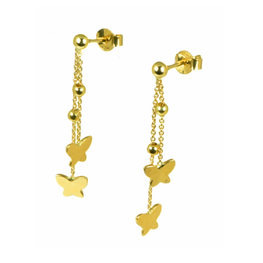 pendientes oro de 18 kts largos