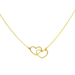 Gargantilla oro amarillo 18kts círculos y corazones